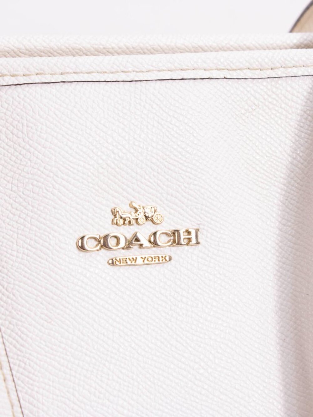 Coach F58848 City Zip Tote Chalk White Crossgrain Leather Gold Hardware 2015 - Picture 7 of 14